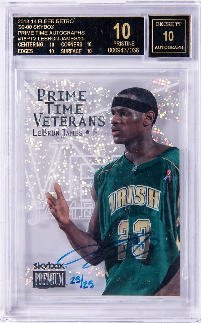 2013-14 SkyBox Premium LeBron James Fleer Retro '99-00 Prime Time Autographs #18PTV card image