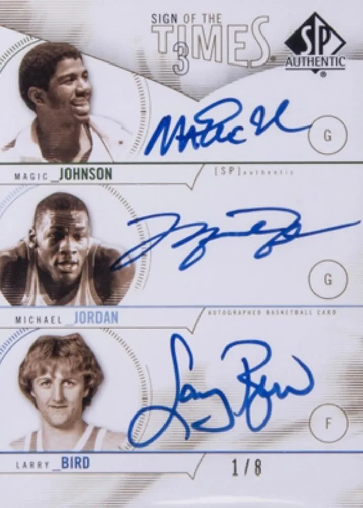 2013-14 SP Authentic Michael Jordan Sign of the Times Triple #S3-JJB card image