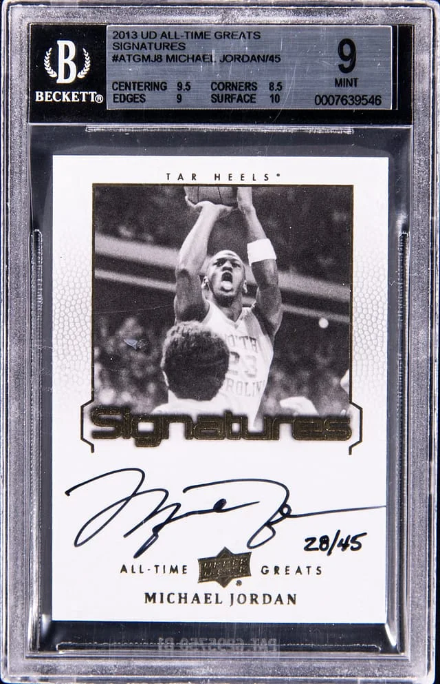 2013-14 UD All-Time Greats Signatures Michael Jordan #ATGMJ8 card image