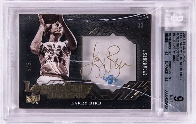 2013-14 Upper Deck Black Larry Bird Legendary Lustrous Signatures Gold Spectrum #LL-LB card image