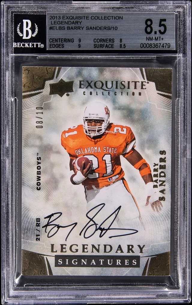 2013-14 Upper Deck Exquisite Collection Barry Sanders Legendary #EL-BS card image