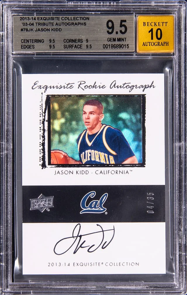 2013-14 Upper Deck Exquisite Collection Jason Kidd 03-'04 Tribute Autographs #78-JK card image