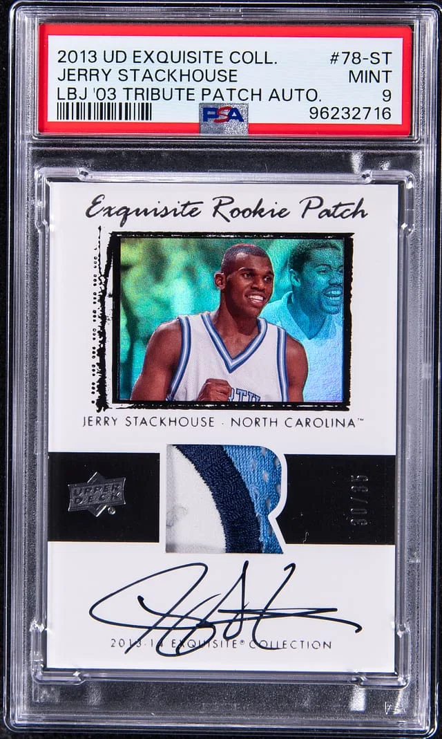 2013-14 Upper Deck Exquisite Collection Jerry Stackhouse Exquisite Patch #78-ST card image