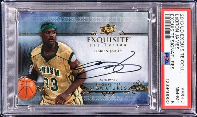 2013-14 Upper Deck Exquisite Collection LeBron James Exquisite Signatures #ES-LJ card image