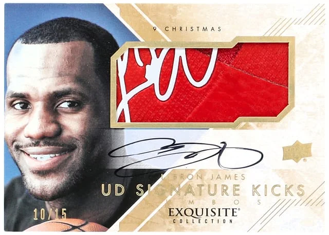2013-14 Upper Deck Exquisite Collection LeBron James Signature Kicks Jumbos #SJ-JA card image