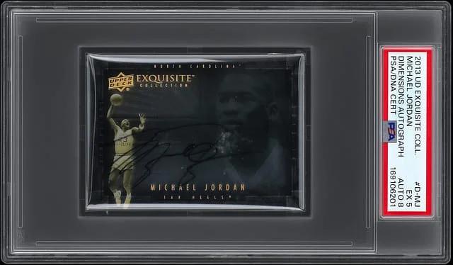 2013-14 Upper Deck Exquisite Collection Michael Jordan Dimensions Autograph #D-MJ card image