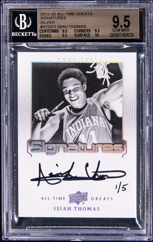2013-14 Upper Deck Isiah Thomas All-Time Greats Signatures Silver #ATGIT1 card image