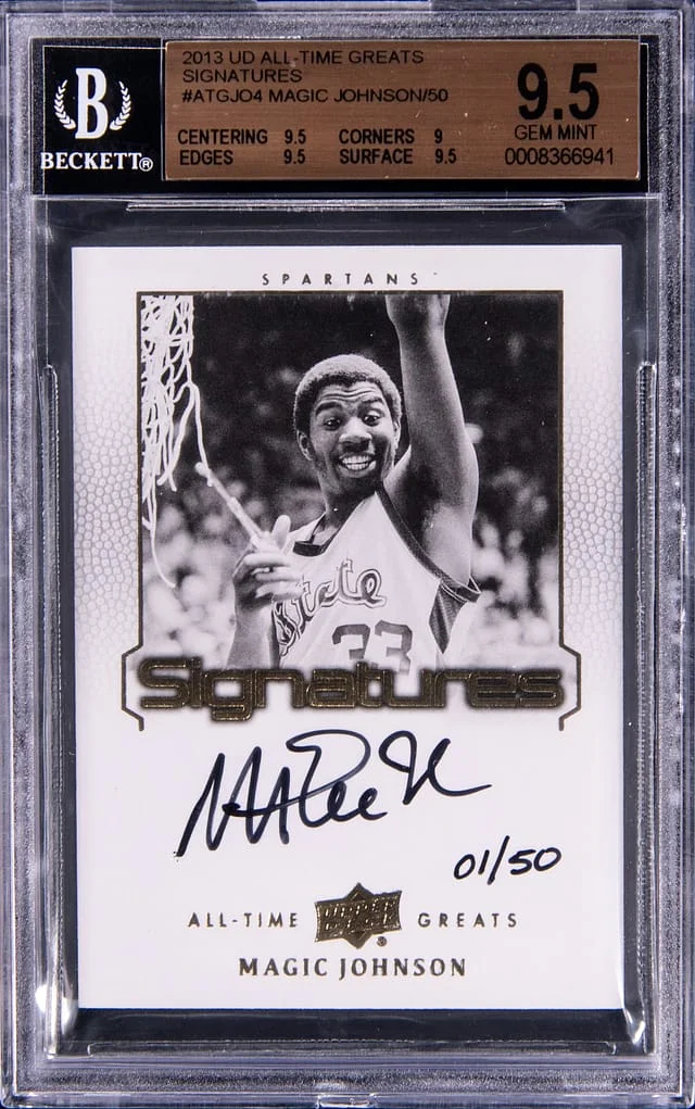 2013-14 Upper Deck Magic Johnson All-Time Greats Signatures #ATGJO4 card image