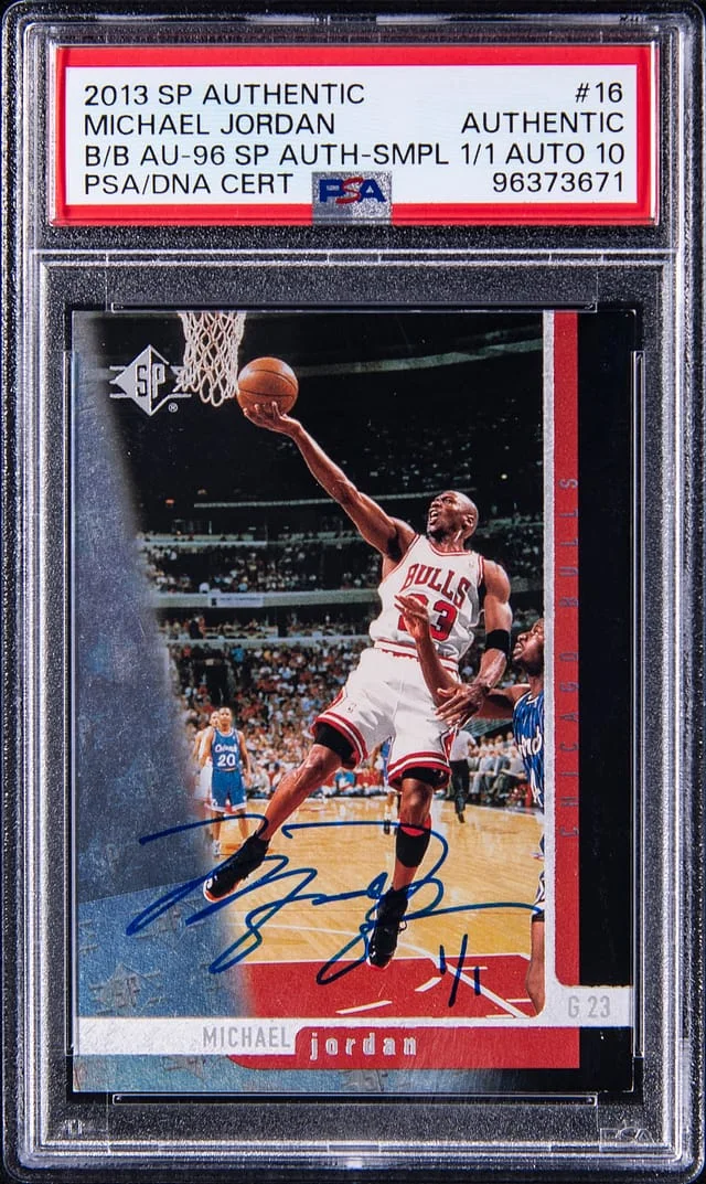 2013-14 Upper Deck SP Authentic Michael Jordan 96-97 SP Authentic Buyback Autograph Sample #16 card image