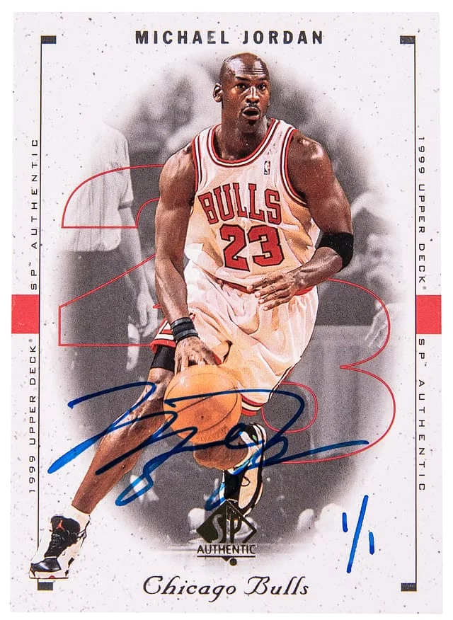 2013-14 Upper Deck SP Authentic Michael Jordan Buyback Signatures '98-99 SP Authentic Sample #23 card image
