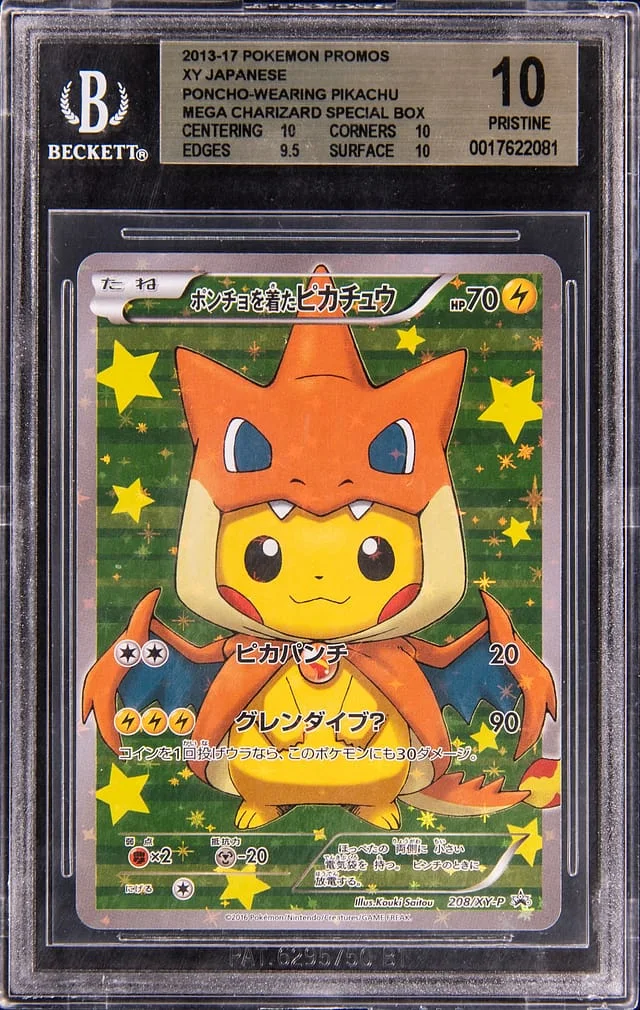 2013-17 Pokemon Japanese XY Mega Charizard Y Pikachu Special Box Promo Mega Charizard Y Poncho-Wearing Pikachu #208 card image