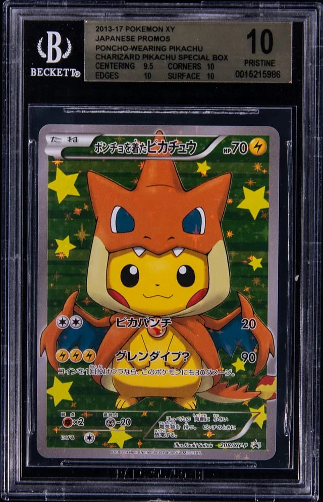 2013-17 Pokemon Japanese XY Promos Charizard Pikachu Special Box Poncho-Wearing Pikachu #208 card image