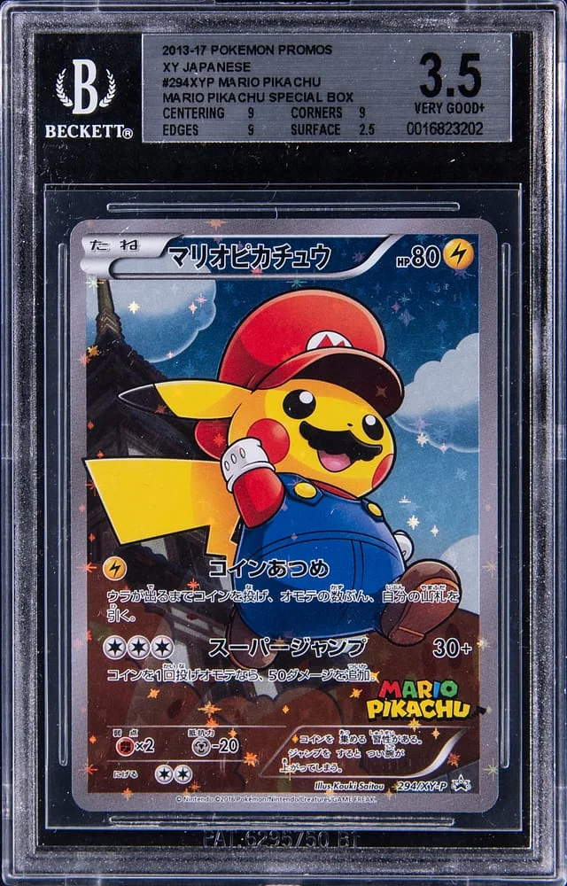 2013-17 Pokemon Promos XY Japanese Mario Pikachu Special Box Mario Pikachu #294XYP card image