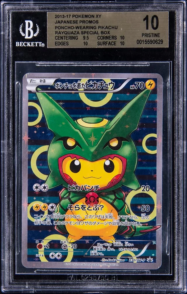 2013-17 Pokemon XY Japanese Promos Poncho-Wearing Pikachu Rayquaza #230 card image