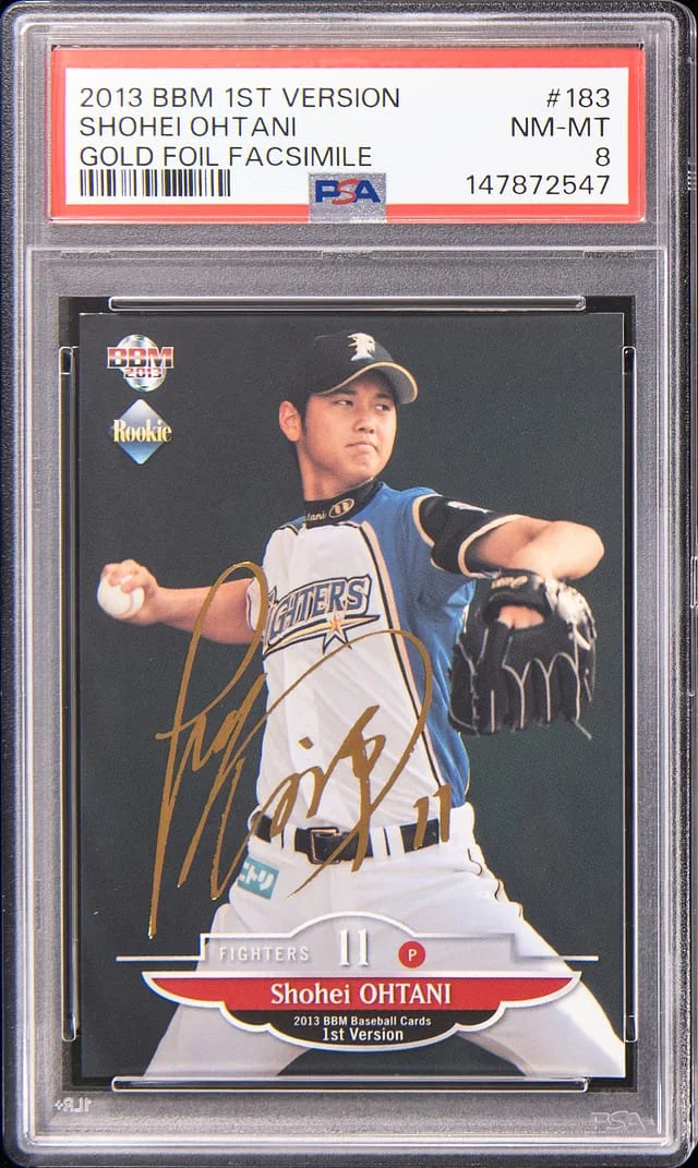 2013 BBM 1st Verison Gold Foil Facsimile Shohei Ohtani #183 card image