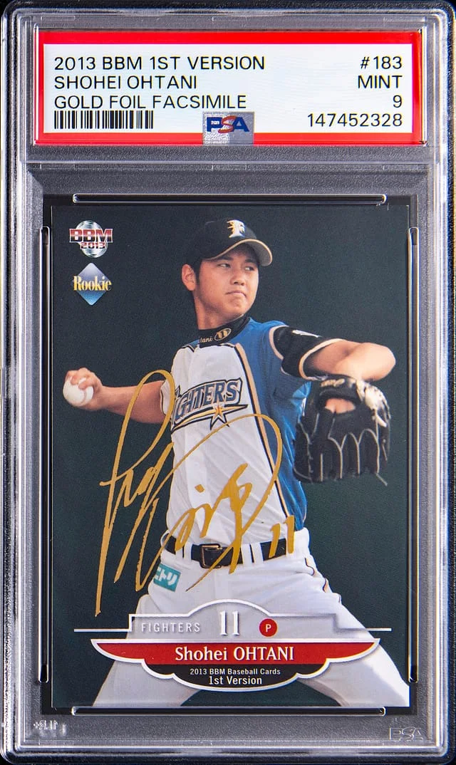 2013 BBM 1st Version Gold Foil Facsimile Shohei Ohtani #183 card image