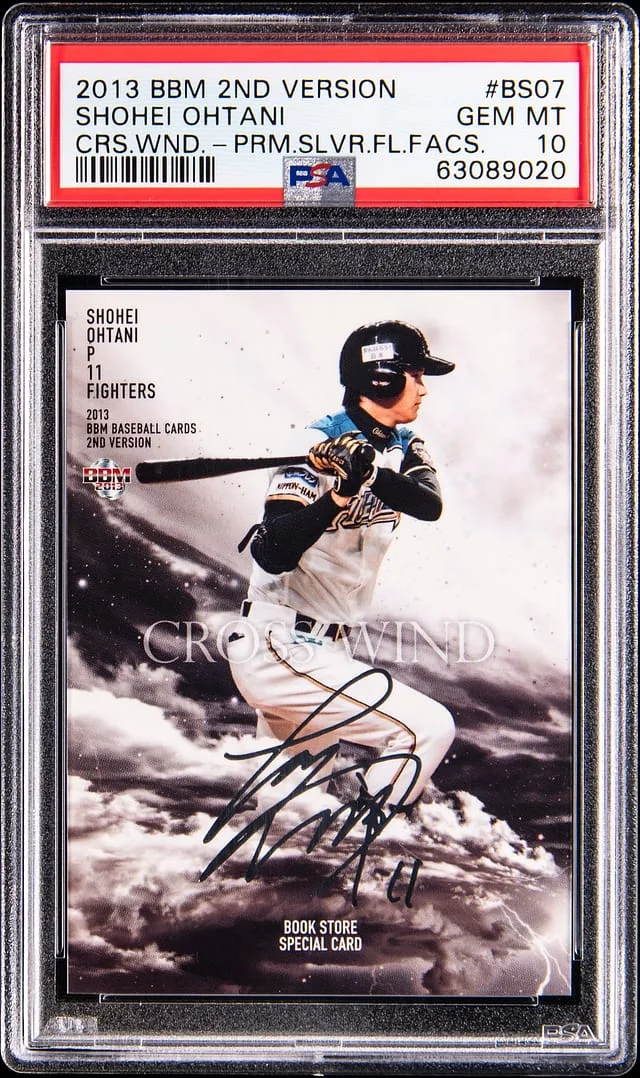2013 BBM 2nd Version Cross Wind Premium Silver Foil Facsimile Shohei Ohtani #BS07 card image