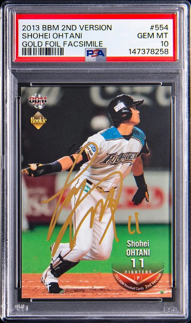 2013 BBM 2nd Version Gold Foil Facsimile Shohei Ohtani #554 card image
