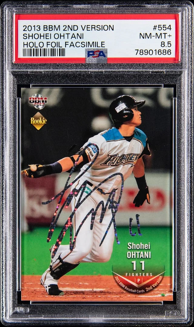 2013 BBM 2nd Version Holo Foil Facsimile Shohei Ohtani #554 card image