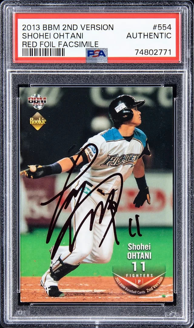 2013 BBM 2nd Version Red Foil Facsimile Shohei Ohtani #554 card image