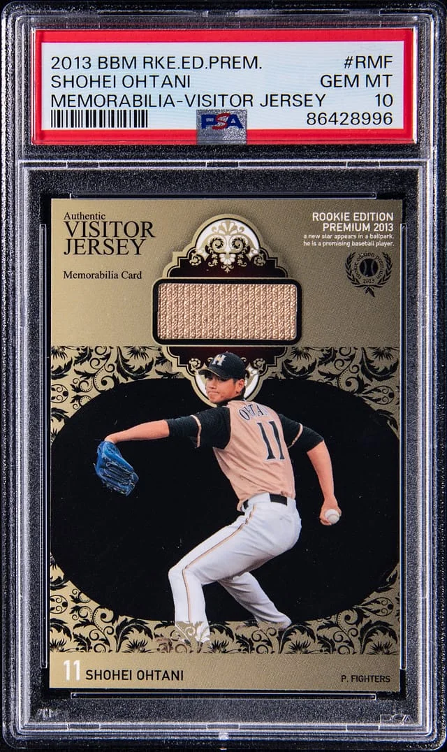 2013 BBM Edition Premium Memorabilia Visitor Jersey Shohei Ohtani #RMF card image
