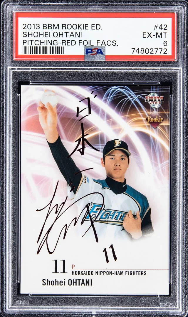 2013 BBM Edition Red Foil Facsimile Shohei Ohtani #42 card image