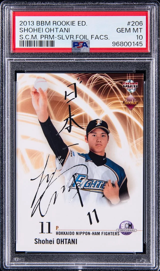 2013 BBM Edition S.C.M. Premium Silver Foil Signatures Shohei Ohtani #206 card image