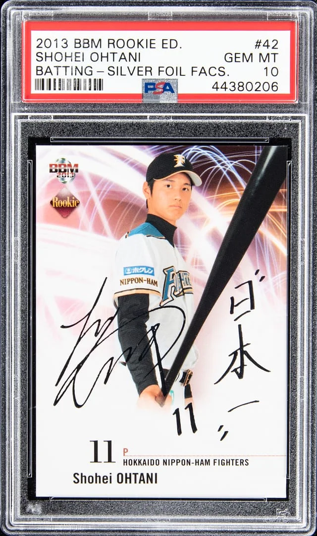 2013 BBM Edition Silver Foil Facsimile Shohei Ohtani #42 card image
