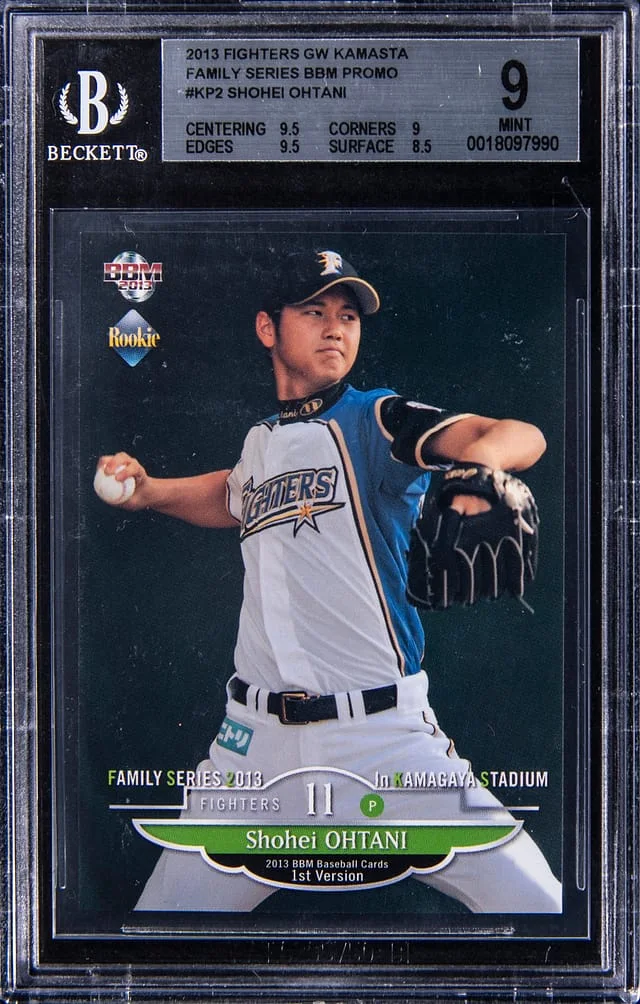 2013 BBM First Version Family Series Kamagaya Stadium Shohei Ohtani - Rare -Era Pitcher/Hitter Depiction #KP2 card image