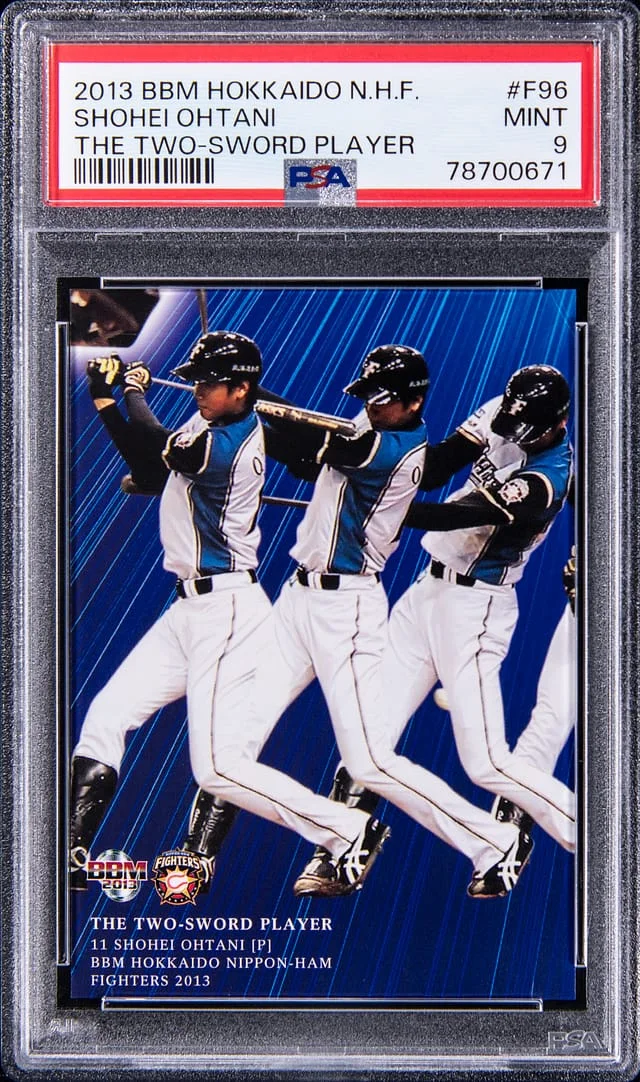 2013 BBM Hokkaido Nippon Ham Fighters The Two Sword Player Shohei Ohtani #F96 card image