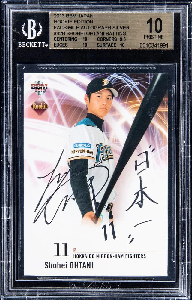 2013 BBM Japan Edition Facsimile Autograph Silver Shohei Ohtani #42B card image