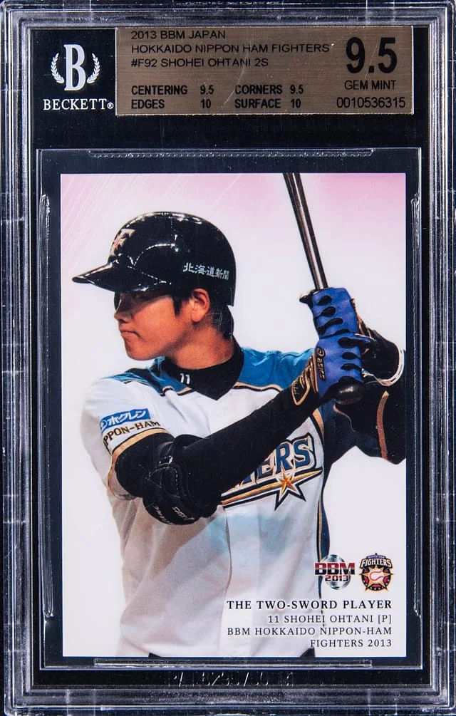 2013 BBM Japan Hokkaido Nippon Ham Fighters Shohei Ohtani, The Two-Sword Player #F92 card image