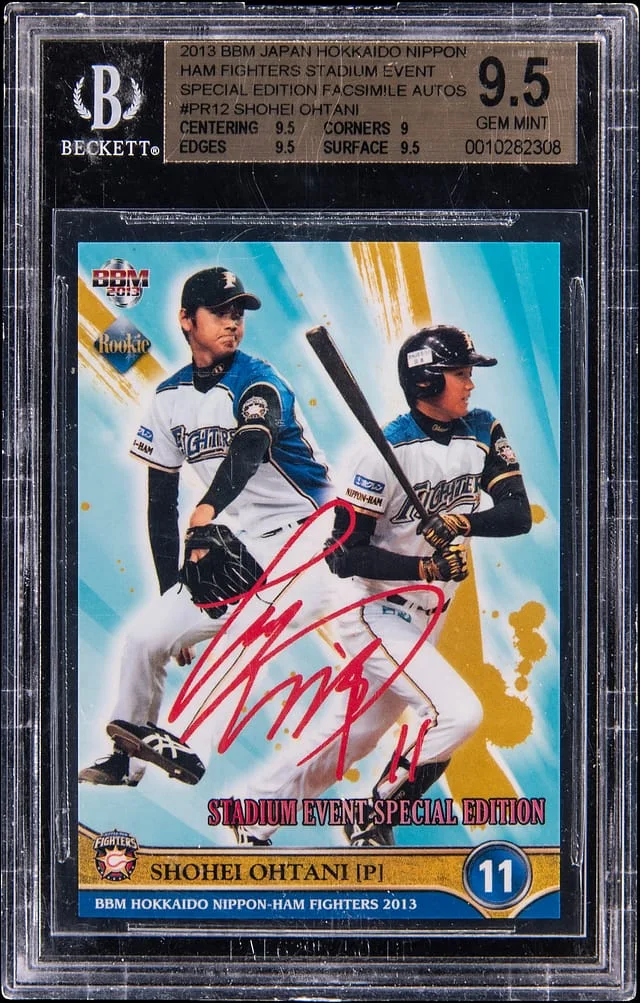 2013 BBM Japan Hokkaido Nippon Ham Fighters Stadium Event Special Edition Facsimile Autos Shohei Ohtani #PR12 card image