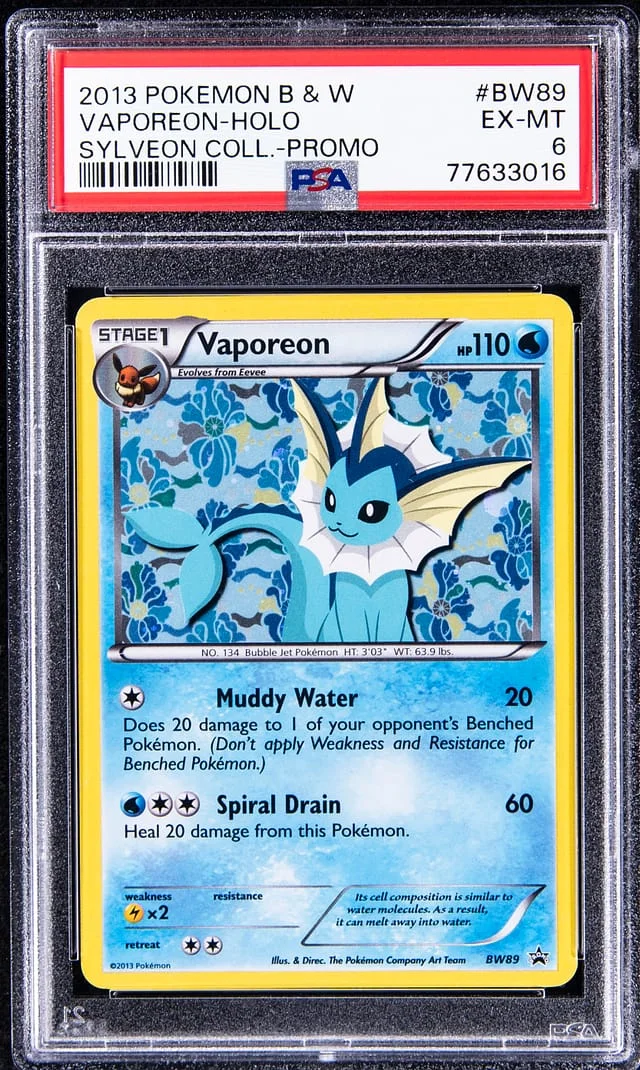 2013 Black & White Vaporeon Sylveon Collection Promo Rare Holofoil #BW89 card image