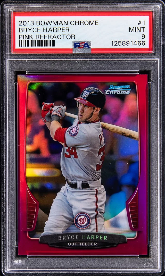 2013 Bowman Chrome Bryce Harper Pink Refractor #1 card image