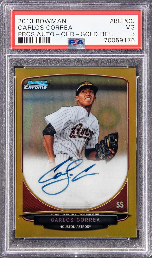 2013 Bowman Chrome Carlos Corrrea Prospect Autographs Gold Refractor #BCP-CC card image