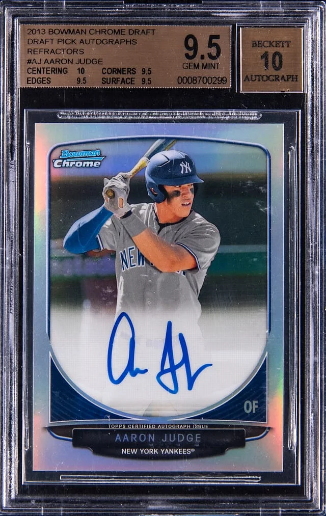 2013 Bowman Chrome Draft Aaron Judge Pick Autographs Refractor #BCAAJ card image