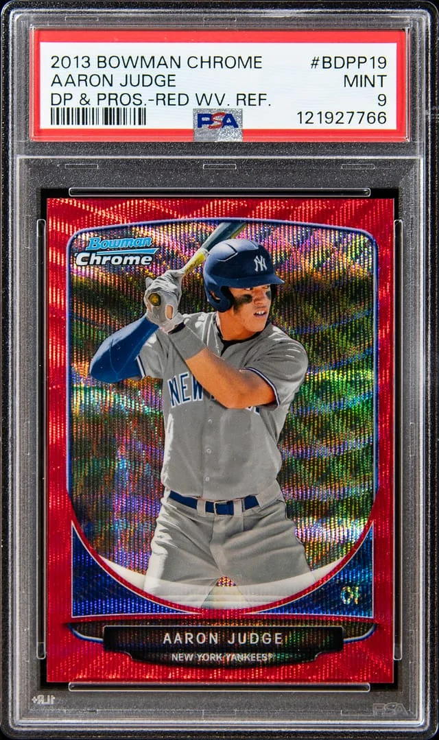 2013 Bowman Chrome Draft Aaron Judge Picks & Prospects Red Wave Refractor #BDPP-19 card image