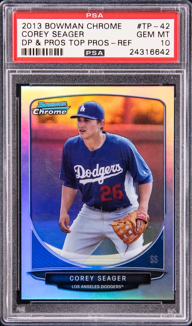 2013 Bowman Chrome Draft Corey Seager Picks and Prospects Top Prospects Refractor #TP-42 card image