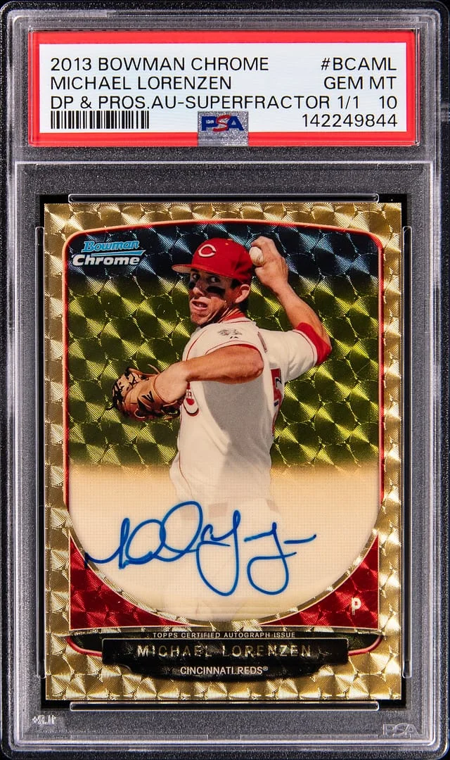 2013 Bowman Chrome Draft Michael Lorenzen Picks & Prospects Autographs SuperFractor #BCA-ML card image