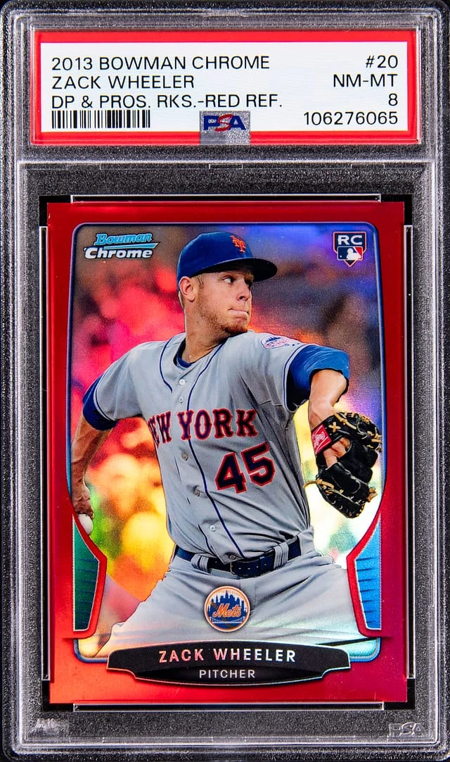 2013 Bowman Chrome Draft Zack Wheeler Picks & Prospects Rookies Red Refractor #20 card image
