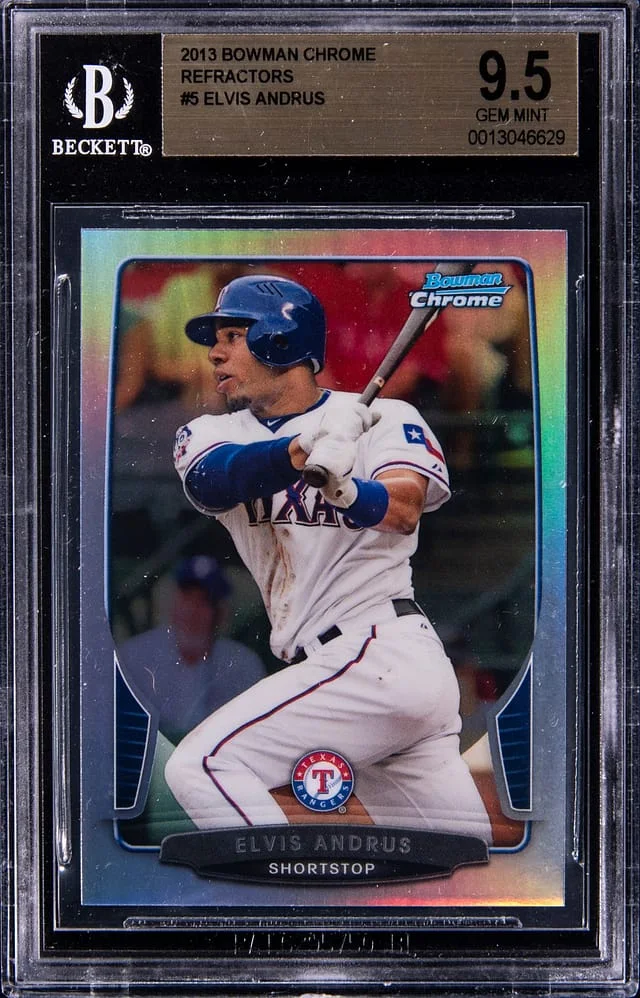2013 Bowman Chrome Elvis Andrus Refractor #5 card image