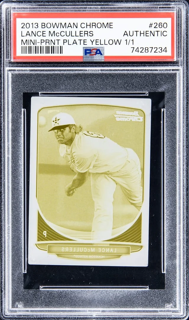 2013 Bowman Chrome Lance McCullers Mini Printing Plate Yellow #260 card image