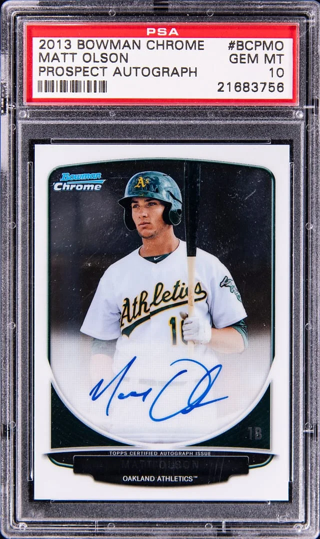 2013 Bowman Chrome Matt Olson Prospect Autograph #BCPMO card image
