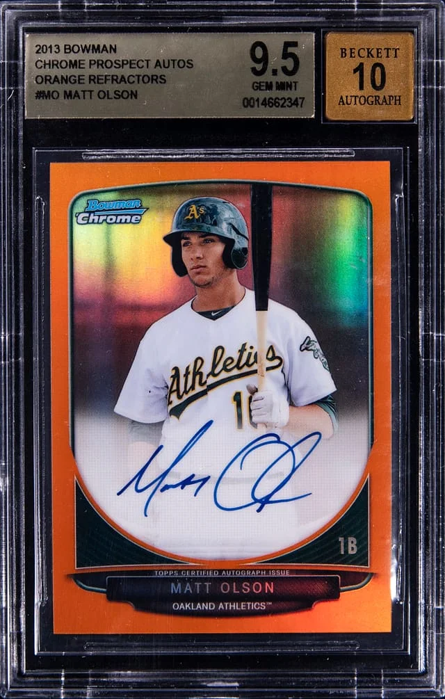 2013 Bowman Chrome Matt Olson Prospect Autographs #MO card image