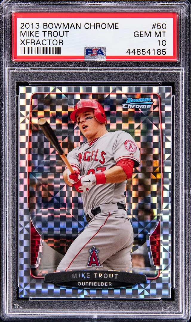 2013 Bowman Chrome Mike Trout Blue Refractor #50 card image