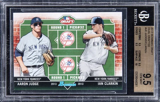 2013 Bowman Draft Aaron Judge, Ian Clarkin Dual Draftee #JC card image