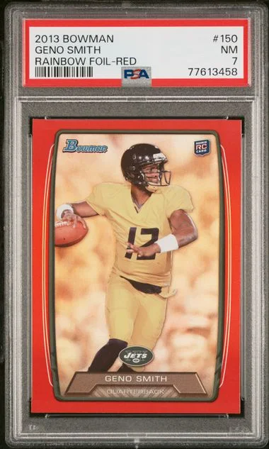2013 Bowman Geno Smith Rainbow Foil-Red #150 card image