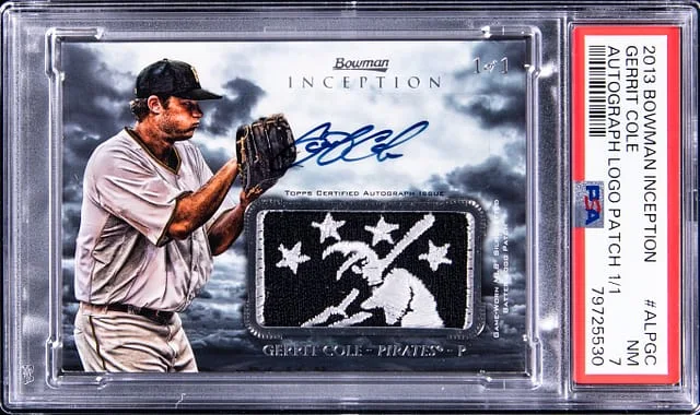 2013 Bowman Gerrit Cole Inception Autograph Logo Patch #ALP-GC card image