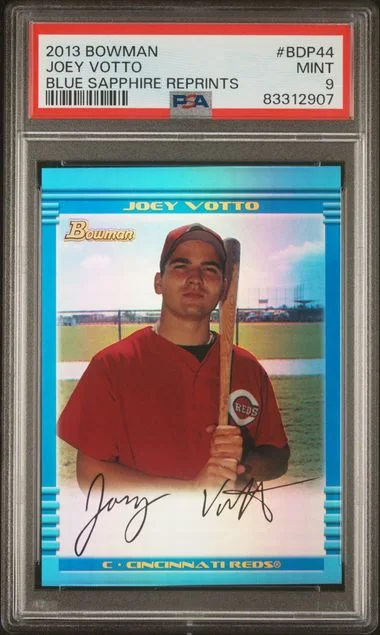 2013 Bowman Joey Votto Blue Sapphire Reprints #BDP44 card image